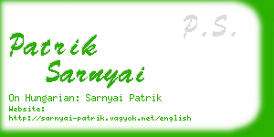 patrik sarnyai business card